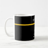 Aangepaste thin Gold Line Flag 911 Dispatcher Koffiemok (Links)