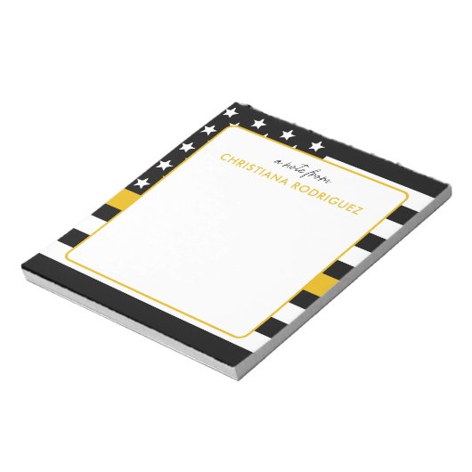 Aangepaste thin Gold Line Flag 911 Dispatcher Notitieblok (Linkerzijde)