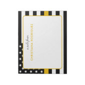 Aangepaste thin Gold Line Flag 911 Dispatcher Notitieblok (Linkerzijde)