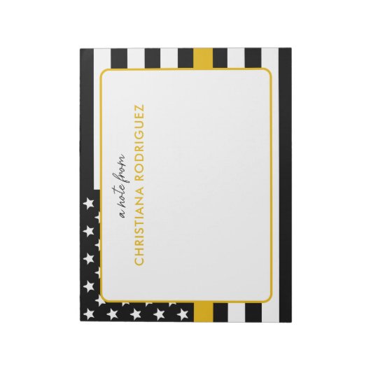 Aangepaste thin Gold Line Flag 911 Dispatcher Notitieblok (Linkerzijde)