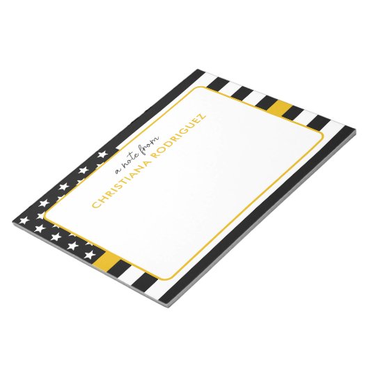 Aangepaste thin Gold Line Flag 911 Dispatcher Notitieblok (Schuin)
