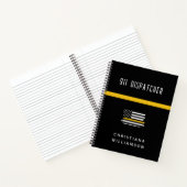Aangepaste thin Gold Line Flag 911 Dispatcher Notitieboek (Binnen)