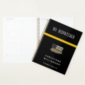 Aangepaste thin Gold Line Flag 911 Dispatcher Planner (Display)