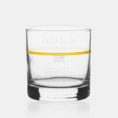 Aangepaste thin Gold Line Flag 911 Dispatcher Whisky Glas (Achterkant)