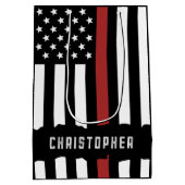 Aangepaste thin Red Line Firefighter-waardering Medium Cadeauzakje (Achterkant)