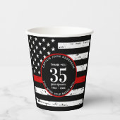 Aangepaste 'Thin Red Line' voor brandweerlieden Papieren Bekers (Voorkant)