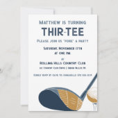 Aangepaste Thir-Tee Par-Tee Golf Thema Verjaardag Kaart (Voorkant)