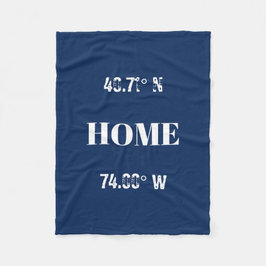 Aangepaste thuiscoördinaten fleece deken (Voorkant)