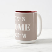 Aangepaste thuiscoördinaten tweekleurige koffiemok (Voorkant rechts)