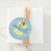 Aangepaste Thuisgemaakte Limoncello Blauw Bedankjes Labels (In situ)