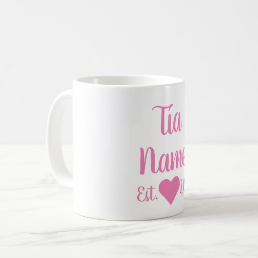 Aangepaste Tia Vastgestelde roze Mok (Voorkant links)