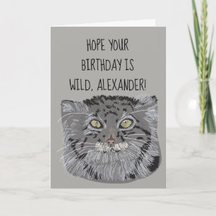 Aangepaste Tibetan Pallas Cat Wild Birthday Card Kaart