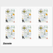 Aangepaste ticker vierkante sticker (Vel)