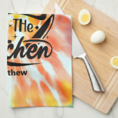 Aangepaste tie Dye Kitchen-handdoek voor papa Theedoek (Quarter Fold)