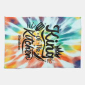 Aangepaste tie Dye Kitchen-handdoek voor papa Theedoek (Horizontaal)