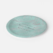 Aangepaste Tiffany Grey Hearts Silver Marble VIP Papieren Bordje (Gekanteld)