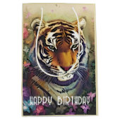 Aangepaste Tiger Tekst Gift Bag Medium Cadeauzakje (Voorkant)
