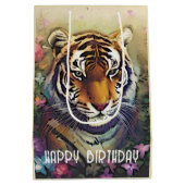 Aangepaste Tiger Tekst Gift Bag Medium Cadeauzakje (Achterkant)