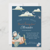 Aangepaste tijd vliegt verjaardagsuitnodigingskaar kaart (Voorkant)