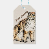 Aangepaste tijger door Kōno Bairei Japanse illustr Cadeaulabel (Achterkant)