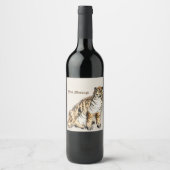 Aangepaste tijger door Kōno Bairei Japanse illustr Wijn Etiket (Voorkant)