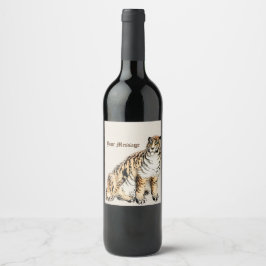 Aangepaste tijger door Kōno Bairei Japanse illustr Wijn Etiket