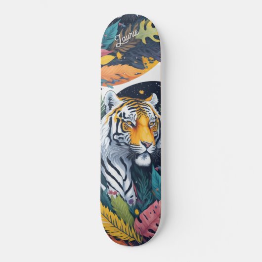 Aangepaste tijger joungle waterverf skateboard (Voorkant)