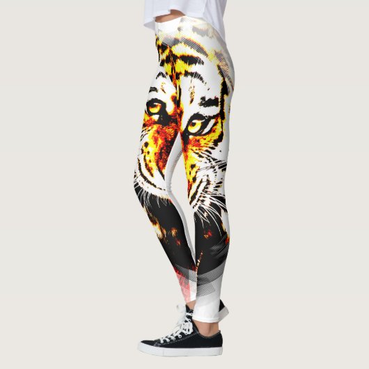 Aangepaste tijger Sjabloon Modern elegant ontwerp Leggings (Links)