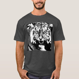 Aangepaste tijger Sjabloon Moderne houtskool T-shirt
