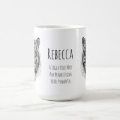 Aangepaste Tijger Zwart en Wit Monogram Spreuk Koffiemok (Center)