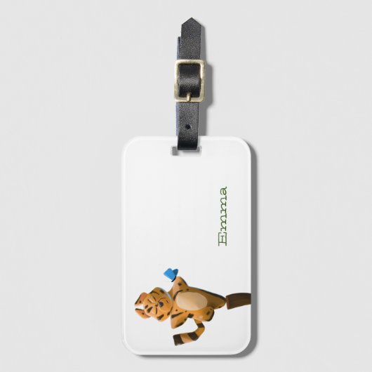 Aangepaste tijgerjaars cartoon bagagelabel (Voorkant (verticaal))