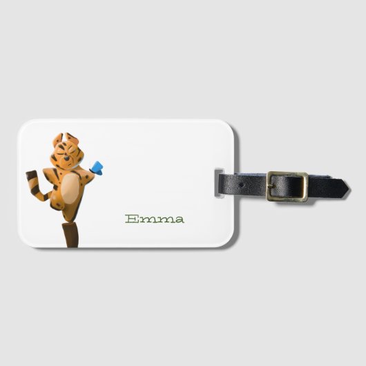 Aangepaste tijgerjaars cartoon bagagelabel (Voorkant (horizontaal))