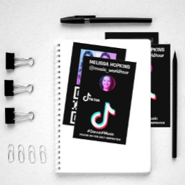 Aangepaste tik tok logo profiel afbeelding en QR c Visitekaartje