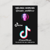 Aangepaste tik tok logo profiel afbeelding en QR c Visitekaartje (Voorkant)