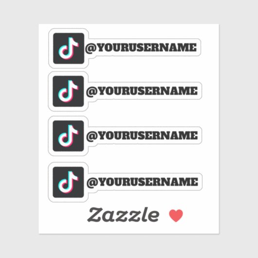 Aangepaste TikTok logo Social Media Naam Sticker (Vel)