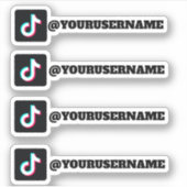 Aangepaste TikTok logo Social Media Naam Sticker (Voorkant)