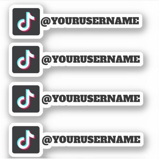Aangepaste TikTok logo Social Media Naam Sticker (Voorkant)