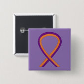 Aangepaste tinnen voor Oranje en orchidee Vierkante Button 5,1 Cm (Voorkant /achterkant)