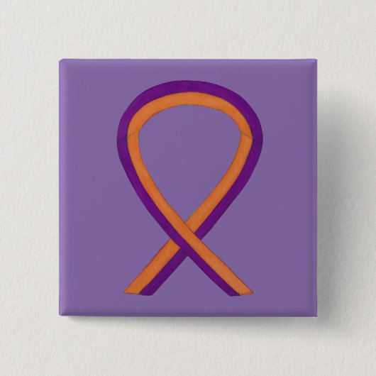 Aangepaste tinnen voor Oranje en orchidee Vierkante Button 5,1 Cm (Voorkant)