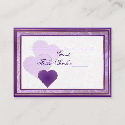 Aangepaste tinten van lavendel en Paarse tafelstoe Plaatskaartje (Voorkant)