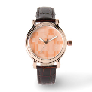 Aangepaste tinten van Peach Fuzz Small Squares Horloge