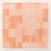 Aangepaste tinten van Perzik Fuzz Squares Glazen Onderzetter (Voorkant)