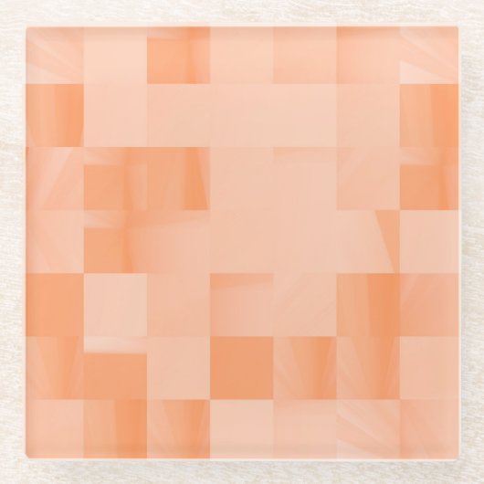 Aangepaste tinten van Perzik Fuzz Squares Glazen Onderzetter (Voorkant)