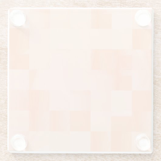 Aangepaste tinten van Perzik Fuzz Squares Glazen Onderzetter (Achterkant)