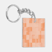 Aangepaste tinten van Perzik Fuzz Squares Sleutelhanger (Voorkant Links)