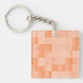 Aangepaste tinten van Perzik Fuzz Squares Sleutelhanger