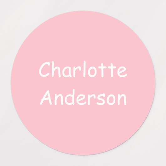 Aangepaste tinten van roze Kind Namen Labels (Design 2)