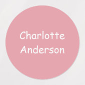 Aangepaste tinten van roze Kind Namen Labels (Design 1)
