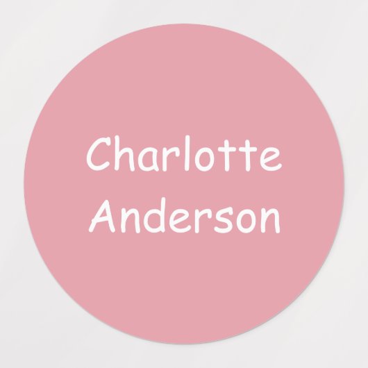 Aangepaste tinten van roze Kind Namen Labels (Design 1)