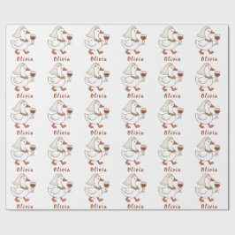 Aangepaste Tipsy Bruid Eend Schattige Meisjesuitje Cadeaupapier